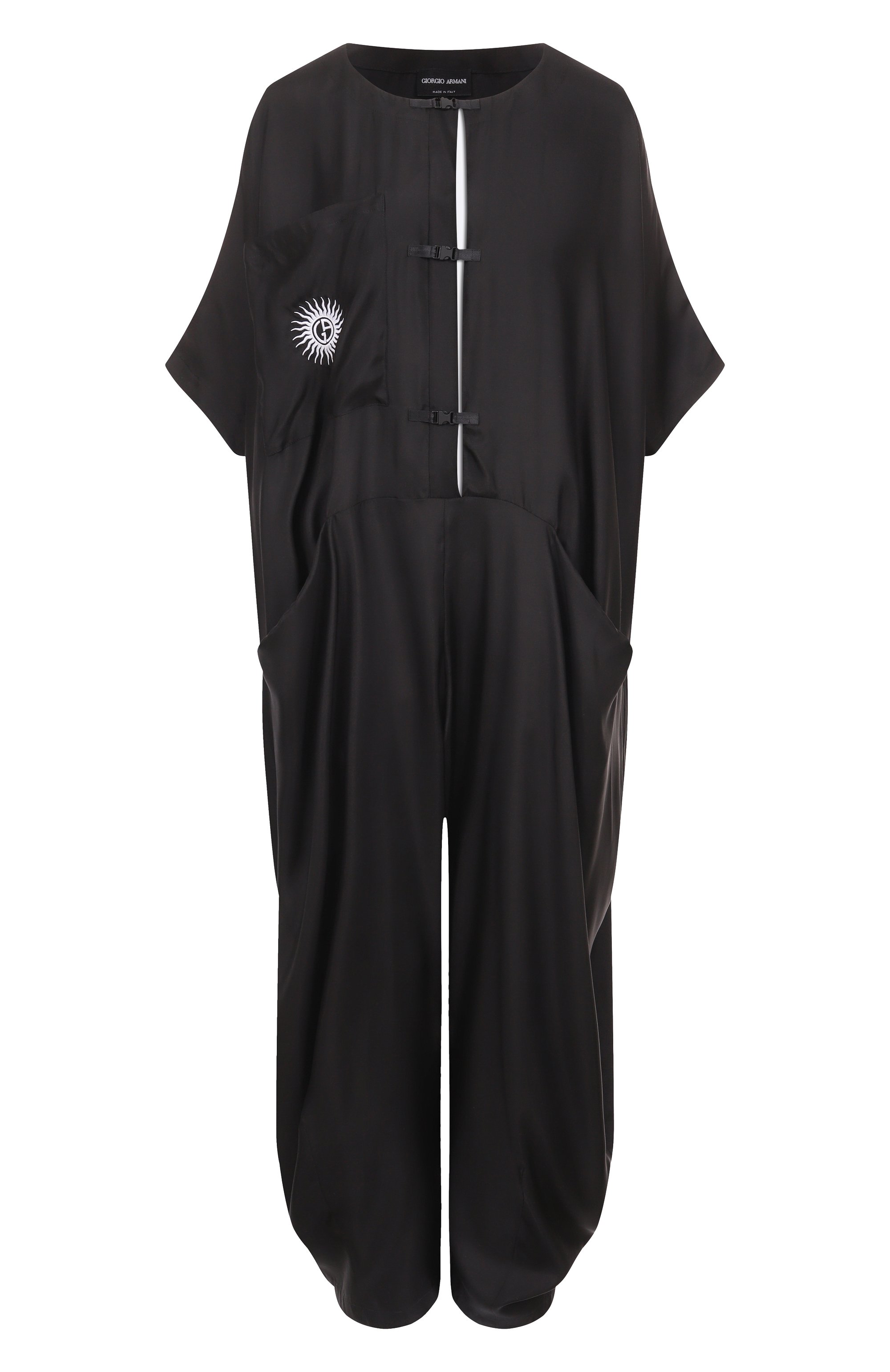 Атласный комбинезон GIORGIO ARMANI черного цвета по цене 343500 руб., арт. GW000884/TE14704, фото 1 Атласный комбинезон GIORGIO ARMANI, арт. GW000884/TE14704, фото 1