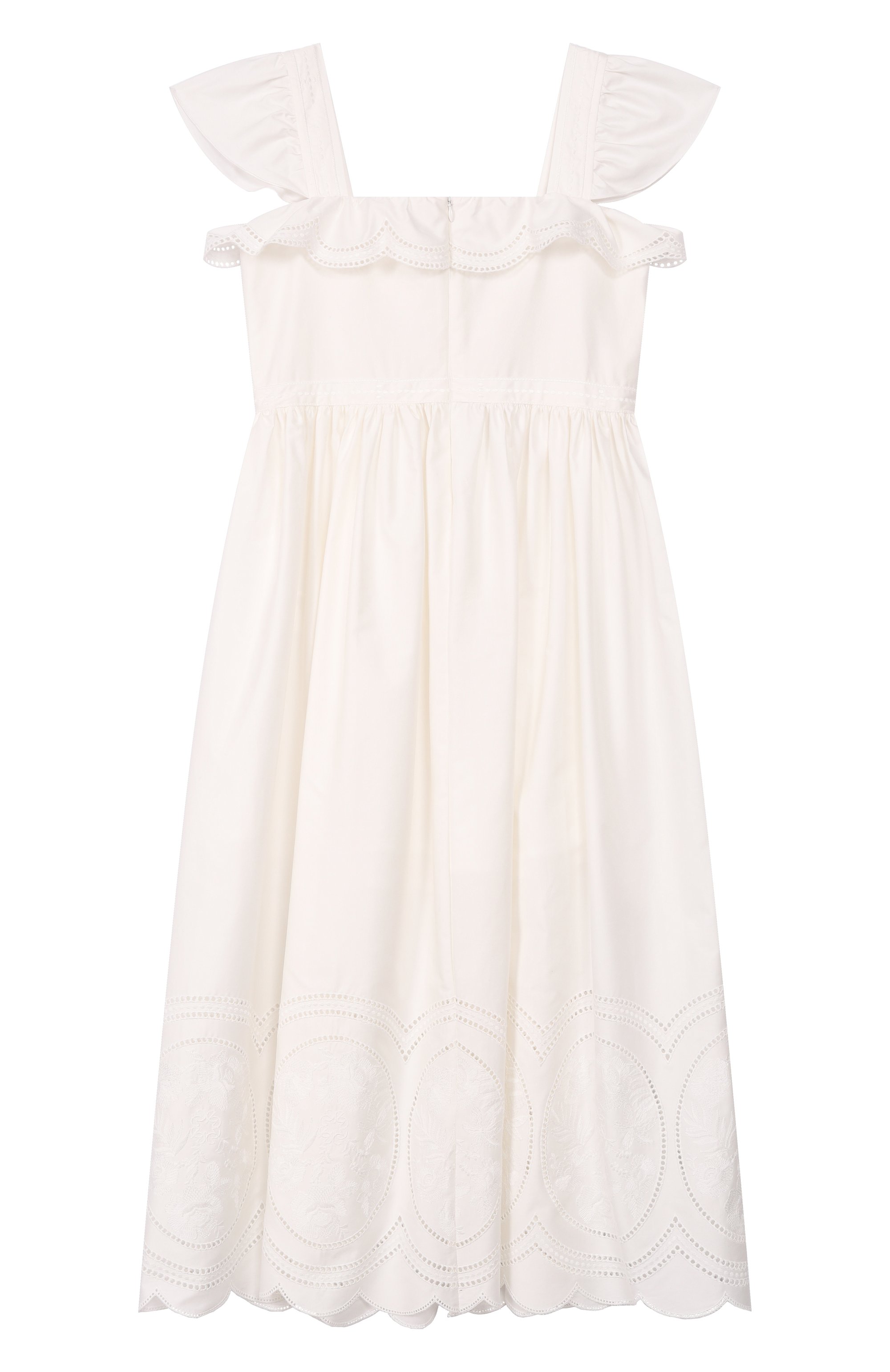 Хлопковый сарафан ELIE SAAB JUNIOR кремового цвета по цене 119000 руб., арт. EFAB100 MX MC/TS0724 RIC05_001, фото 2 Хлопковый сарафан ELIE SAAB JUNIOR, арт. EFAB100 MX MC/TS0724 RIC05_001, фото 2