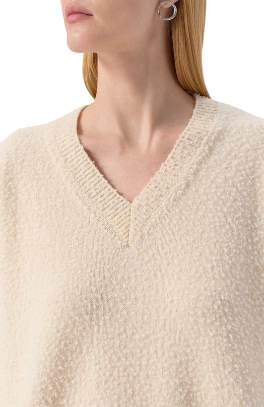 Свитер из шерсти и хлопка Maison Margiela S50HN0011/M13108 Кремовый  S50HN0011/M13108 Фото 5