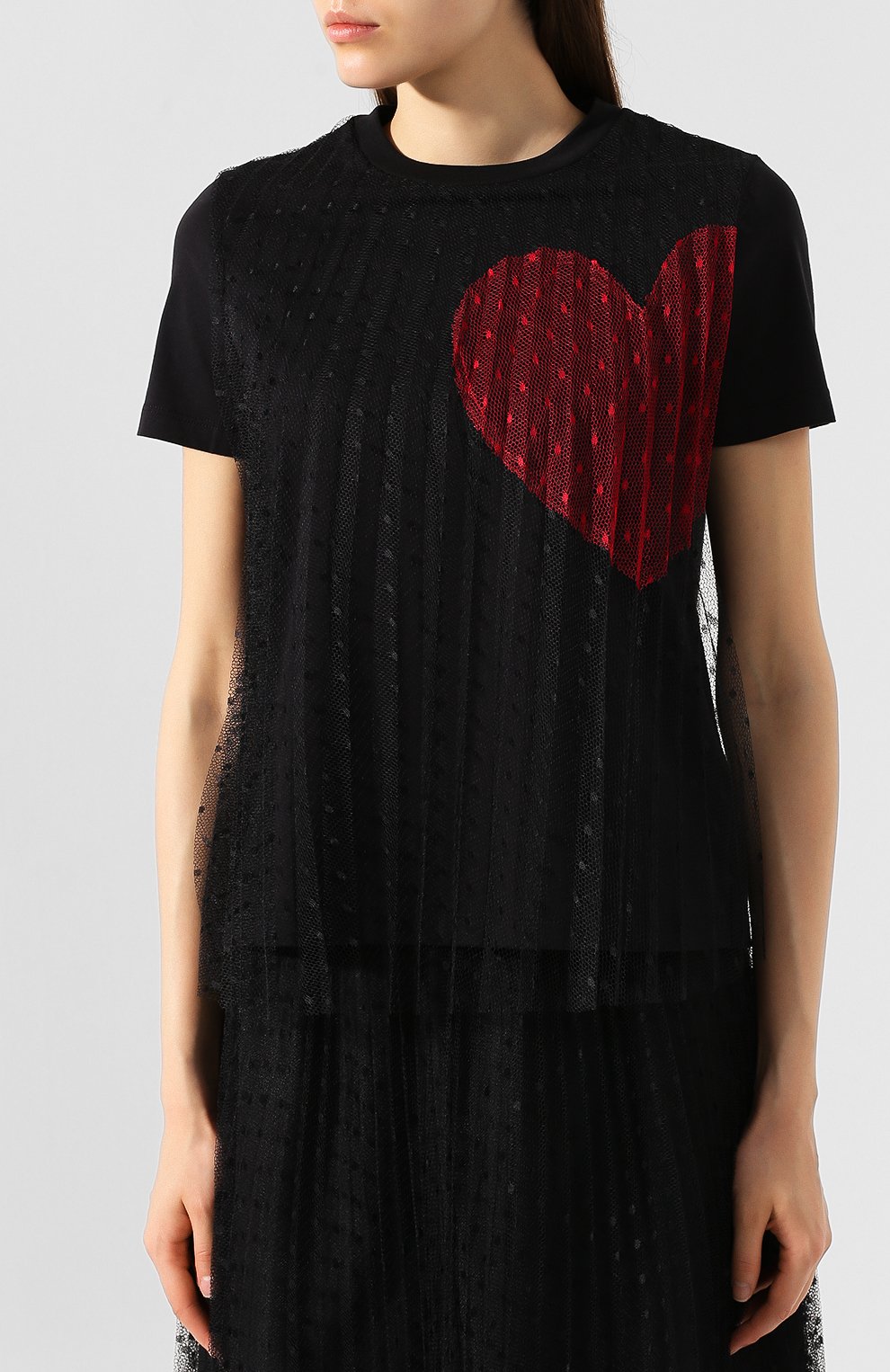 Хлопковая футболка REDVALENTINO черного цвета по цене 45000 руб., арт. SR3MG02F/4F8, фото 3 Хлопковая футболка REDVALENTINO, арт. SR3MG02F/4F8, фото 3