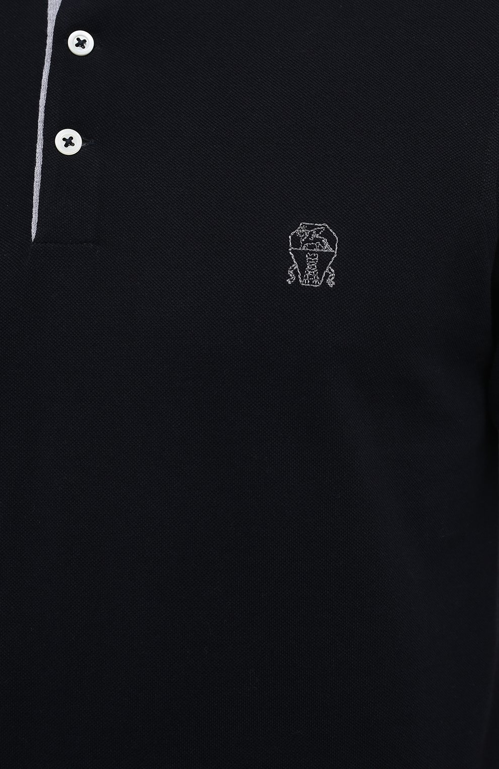 Хлопковое поло BRUNELLO CUCINELLI темно-синего цвета по цене 63950 руб., арт. M0T638357G, фото 5 Хлопковое поло BRUNELLO CUCINELLI, арт. M0T638357G, фото 5