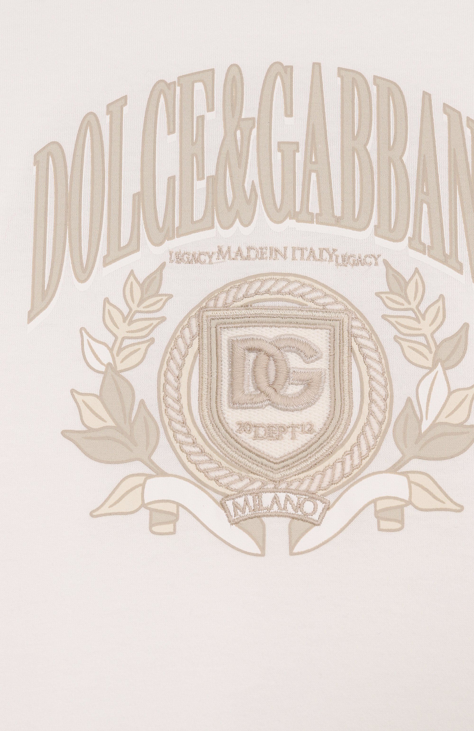 Хлопковая футболка DOLCE & GABBANA молочного цвета по цене 28450 руб., арт. L4JTHV/G70K2/2-6, фото 3 Хлопковая футболка DOLCE & GABBANA, арт. L4JTHV/G70K2/2-6, фото 3