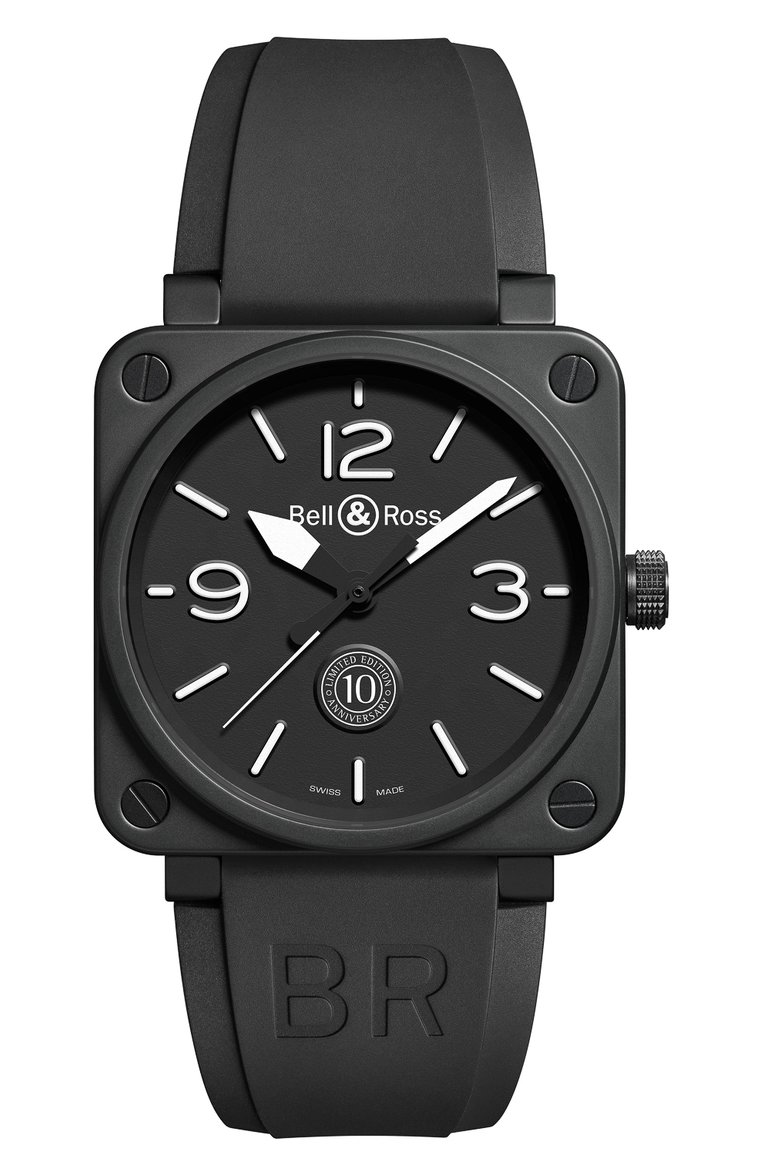 Мужские часы br 01 10th anniversary BELL & ROSS бесцветного цвета, арт. BR0192-10TH-CE | Фото 1 (Механизм: Автомат; Региональные ограничения белый список (Axapta Mercury): Не проставлено; Цвет циферблата: Чёрный; Нос: Не проставлено; Ограничения доставки: m-style)