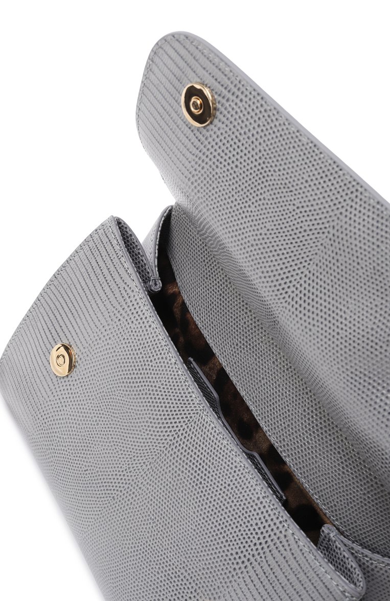 Женская сумка sicily medium DOLCE & GABBANA серого цвета, арт. BB6002/AI742 | Фото 5 (Материал: Натуральная кожа; Размер: medium; Ремень/цепочка: На ремешке)