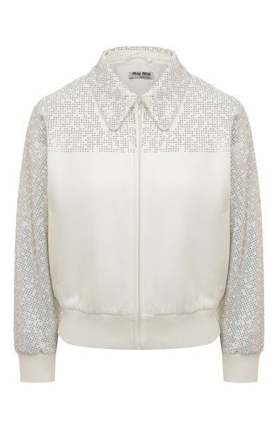 Куртка с отделкой стразами MIU MIU, арт. MJL787-1ZPB-F0009, фото 1