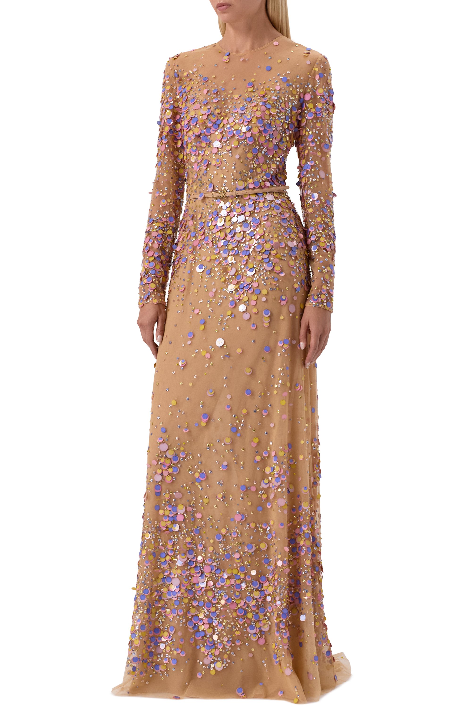 Платье из шелка и вискозы ELIE SAAB, арт. D0821NP25/BE038, фото 2