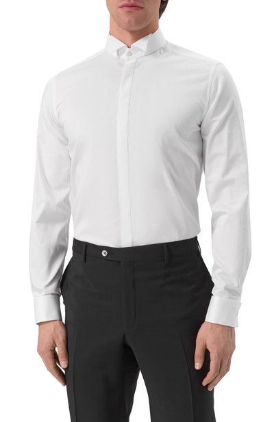 Хлопковая сорочка CORNELIANI белого цвета по цене 28400 руб., арт. 25P901-2591102, фото 3 Хлопковая сорочка CORNELIANI, арт. 25P901-2591102, фото 3