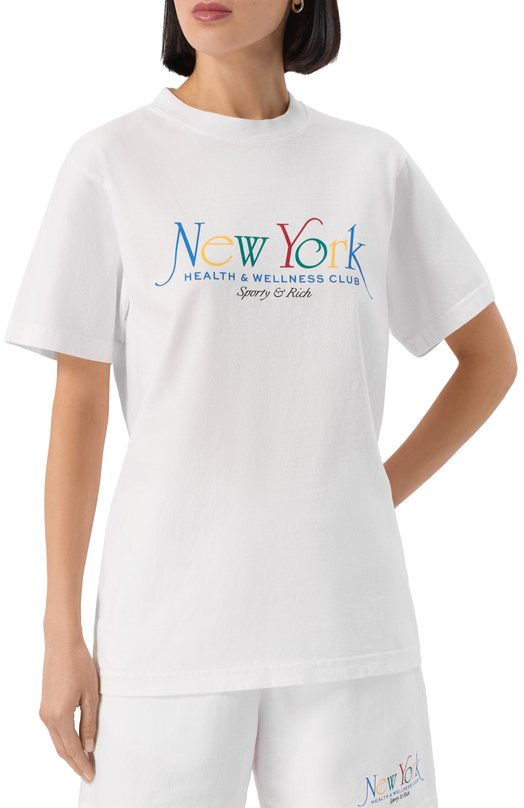 Хлопковая футболка Sporty and Rich T0043622034WH57 Белый  T0043622034WH57 Фото 3