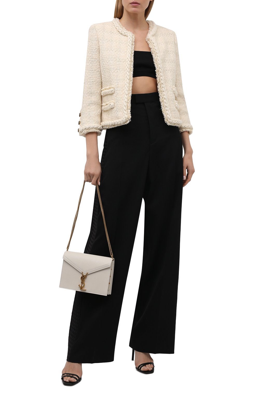 Шерстяной жакет SAINT LAURENT кремового цвета по цене 521500 руб., арт. 645976/Y5C78, фото 2 Шерстяной жакет SAINT LAURENT, арт. 645976/Y5C78, фото 2