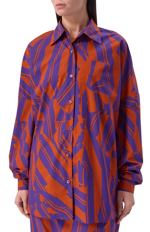 Хлопковая рубашка Dries Van Noten 130700/3003 Разноцветный  130700/3003 Фото 3