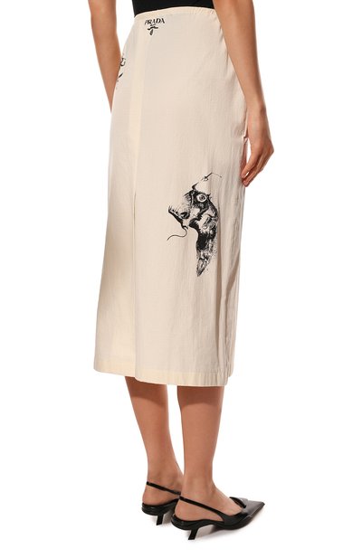 Хлопковая юбка PRADA, арт. P181T-10M6-F0304-221, фото 4