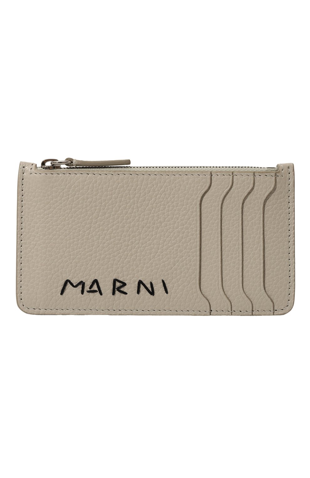 Кожаный футляр для кредитных карт MARNI светло-серого цвета по цене 39650 руб., арт. PFM00111U2/P6533, фото 1 Кожаный футляр для кредитных карт MARNI, арт. PFM00111U2/P6533, фото 1