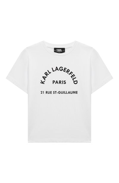 Хлопковая футболка KARL LAGERFELD KIDS, арт. Z30205