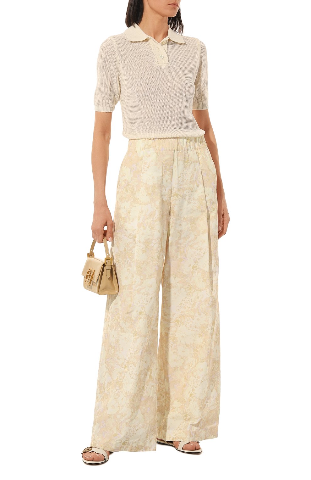 Брюки DRIES VAN NOTEN кремового цвета по цене 59950 руб., арт. 231-010900-6044, фото 2 Брюки DRIES VAN NOTEN, арт. 231-010900-6044, фото 2