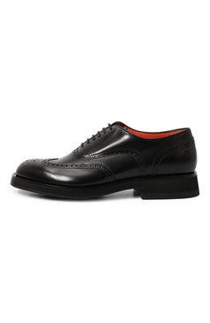 Мужские кожаные оксфорд�ы SANTONI черного цвета, арт. MCCG18536JW2BPWE | Фото 4 (Мужское Кросс-КТ: Броги-обувь; Материал внутренний: Натуральная кожа; Материал сплава: Проставлено; Нос: Не проставлено; Стили: Классический)