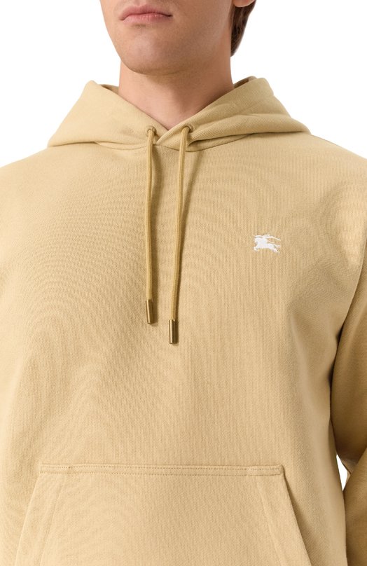 Хлопковое худи Burberry 8110585 Бежевый  8110585 Фото 5