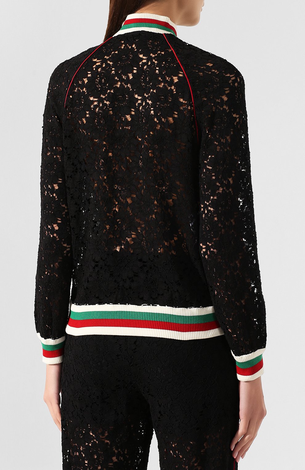 Бомбер из смеси вискозы и хлопка GUCCI черного цвета по цене 285120 руб., арт. 575927/ZACDX, фото 4 Бомбер из смеси вискозы и хлопка GUCCI, арт. 575927/ZACDX, фото 4