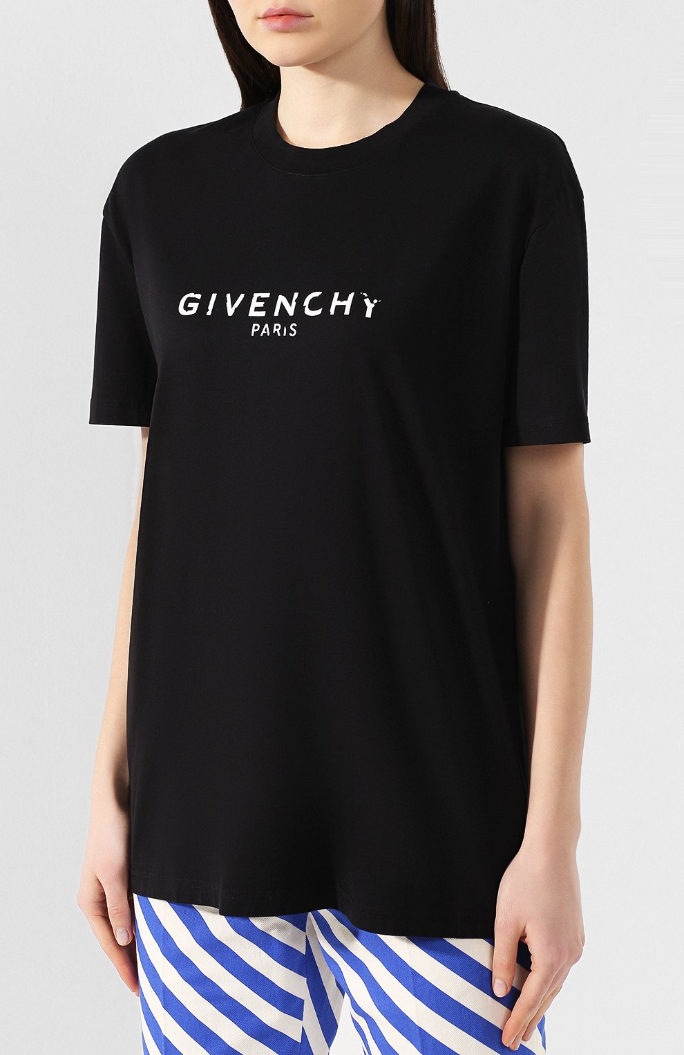 Хлопковая футболка GIVENCHY черного цвета по цене 38950 руб., арт. BW70603Z0Y, фото 3 Хлопковая футболка GIVENCHY, арт. BW70603Z0Y, фото 3