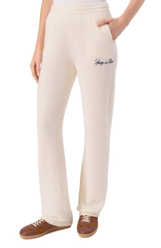 Брюки из кашемира и шерсти Sporty and Rich PA027508232CR01 Кремовый  PA027508232CR01 Фото 3