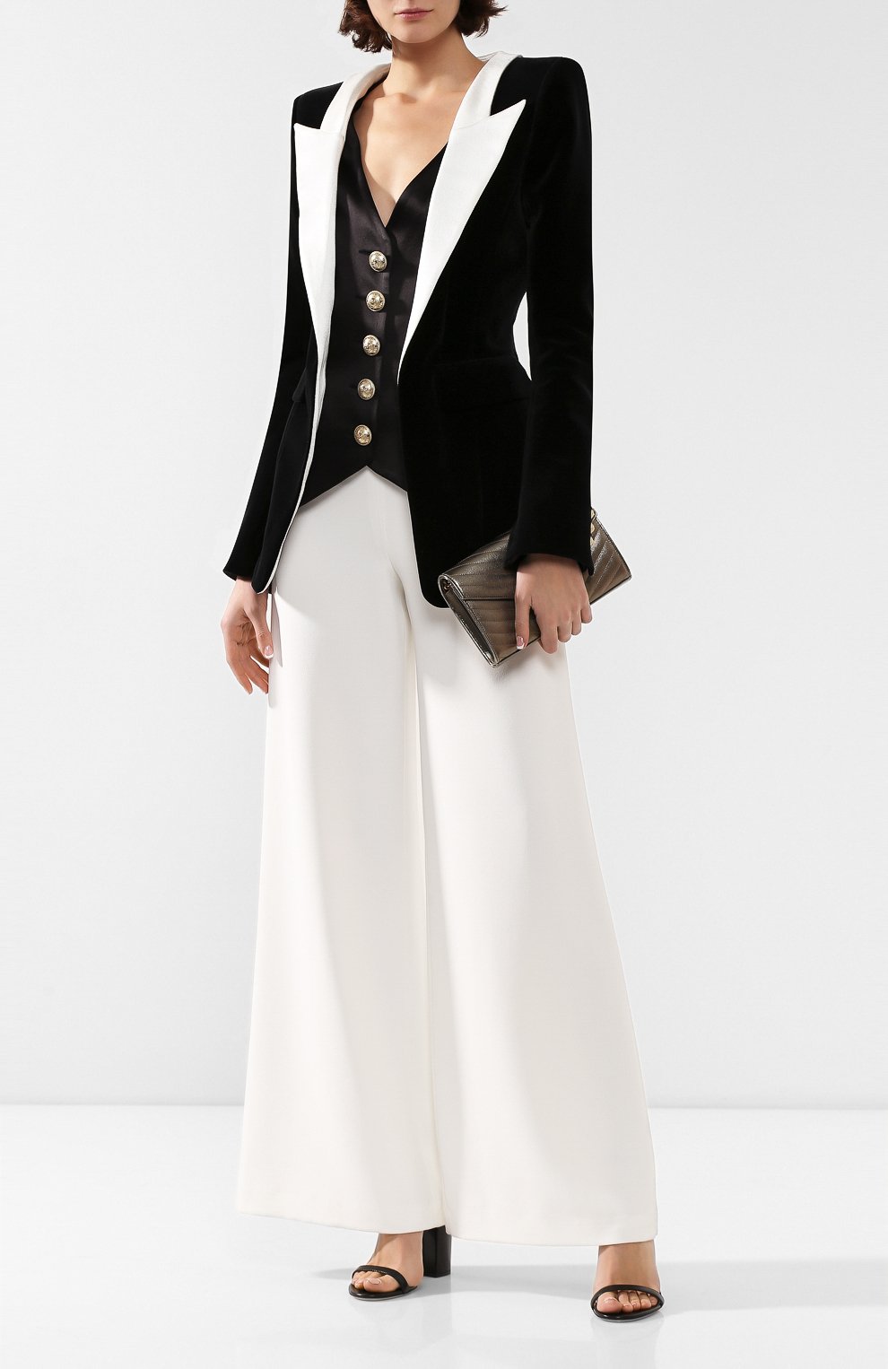 Хлопковый жакет BALMAIN черно-белого цвета по цене 597500 руб., арт. SF17766/155C, фото 2 Хлопковый жакет BALMAIN, арт. SF17766/155C, фото 2