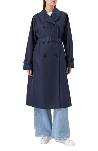 Хлопковый тренч WEEKEND MAX MARA синего цвета по цене 68550 руб., арт. CANASTA, фото 3 Хлопковый тренч WEEKEND MAX MARA, арт. CANASTA, фото 3