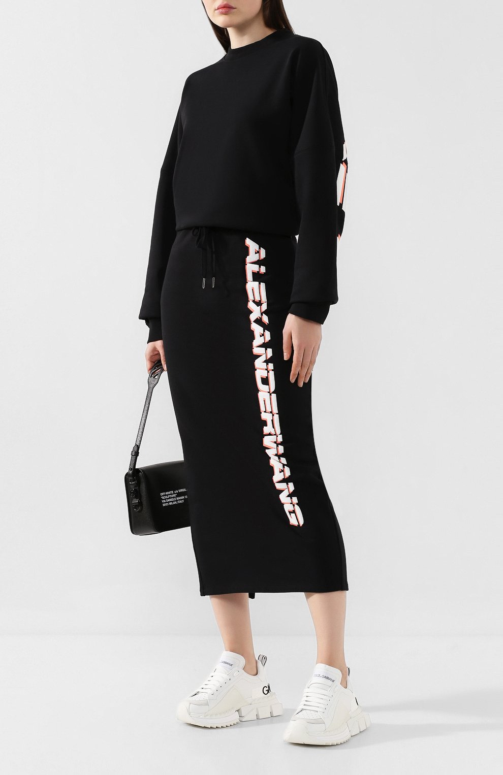 Хлопковая юбка ALEXANDERWANG.T черного цвета по цене 34750 руб., арт. 4CC2195001, фото 2 Хлопковая юбка ALEXANDERWANG.T, арт. 4CC2195001, фото 2