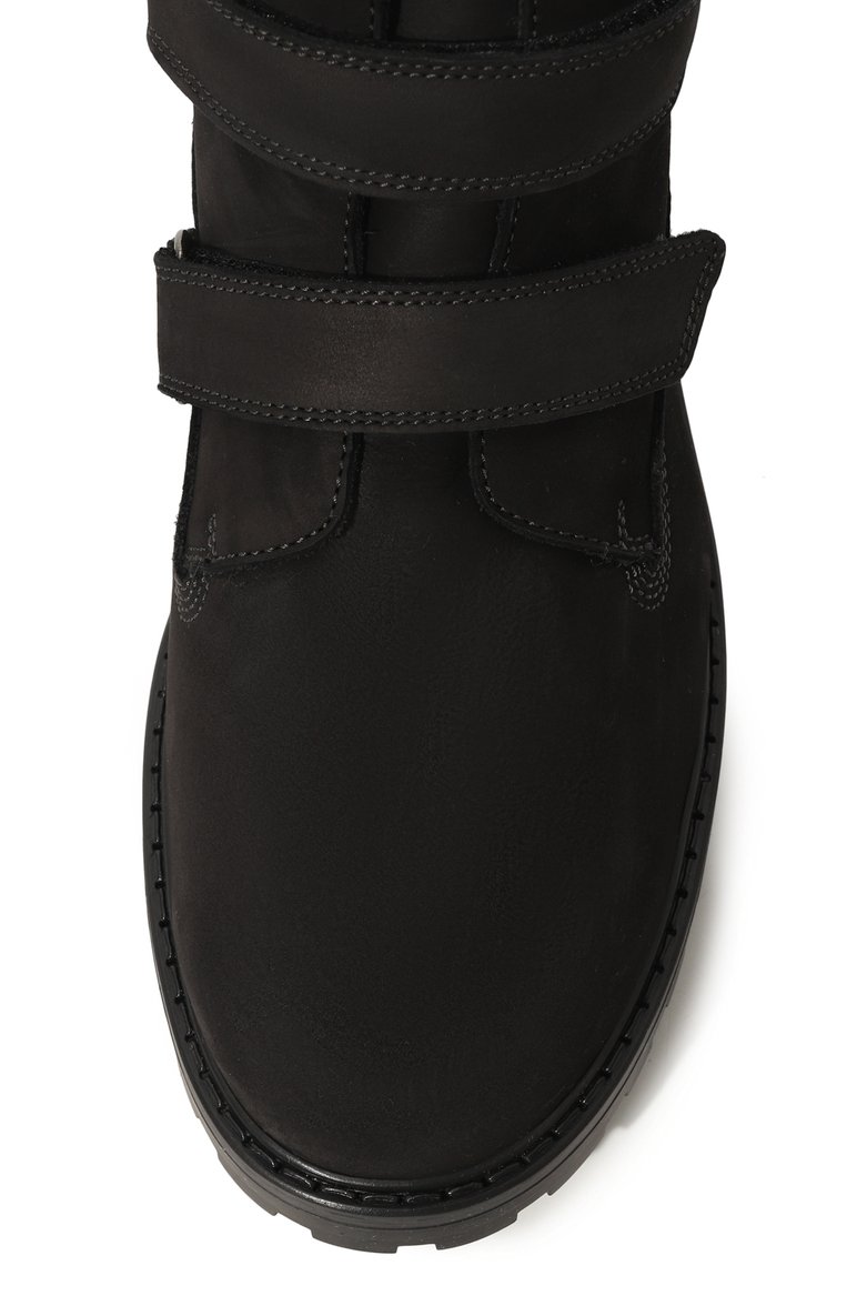 Детские кожаные ботинки RONDINELLA черного цвета, арт. 11201CF/40-42 | Фото 4 (Материал утеплителя: Натуральный мех, Шерсть; Материал сплава: Проставлено; Нос: Не проставлено)