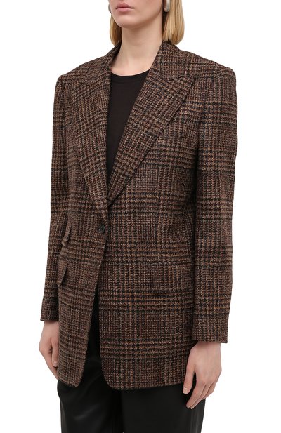Шерстяной жакет DOLCE & GABBANA коричневого цвета по цене 224500 руб., арт. F29HQT/FQMH8, фото 3 Шерстяной жакет DOLCE & GABBANA, арт. F29HQT/FQMH8, фото 3