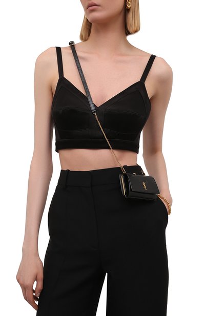 Поясная сумка kate из кожи варана SAINT LAURENT черного цвета по цене 170500 руб., арт. 660786/LVD4J/VSAL, фото 2 Поясная сумка kate из кожи варана SAINT LAURENT, арт. 660786/LVD4J/VSAL, фото 2