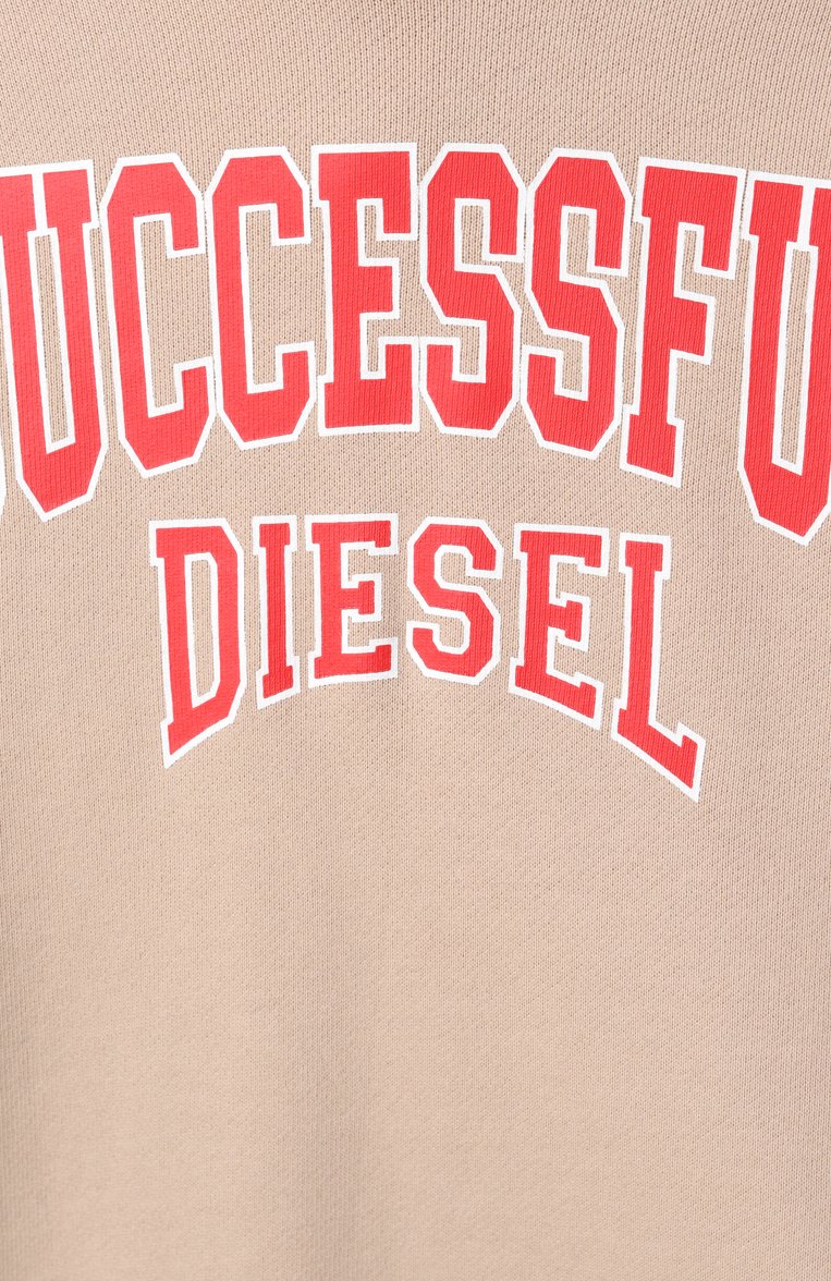 Детский хлопковое худи DIESEL бежевого цвета, арт. J02187/KYAQK | Фото 3 (Рукава: Длинные; Мальчики Кросс-КТ: Худи-одежда; Материал внешний: Хлопок; Автоматизация ТО: Проставлено; Автоматизация состава: Проставлено; Ростовка одежда: 4 года | 104 см, 13 - 15 лет | 158 см, 16 лет | 164 см, 10 - 11 лет | 140 - 146см, 6 лет | 116 см, 8 лет | 128 см)