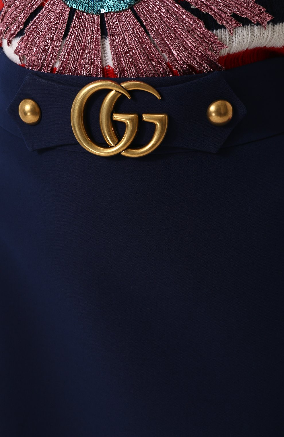 Однотонная мини-юбка из смеси шерсти и шелка GUCCI, арт. 430572/ZHM88, фото 5