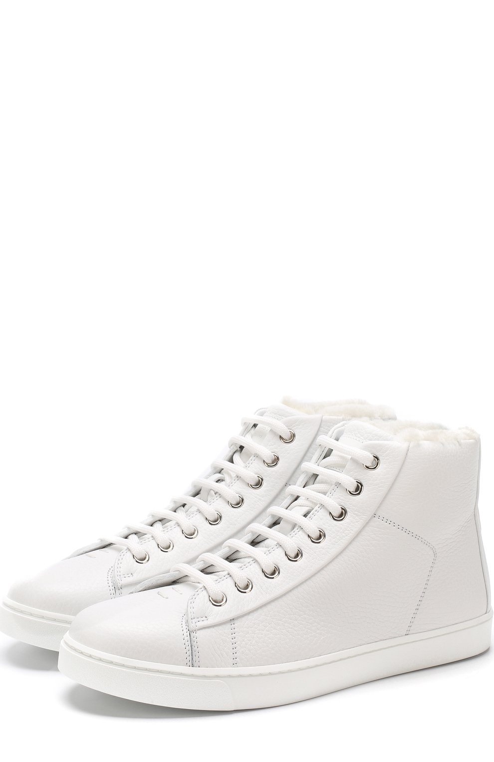 Высокие кожаные кеды peter с меховой подкладкой GIANVITO ROSSI, арт. S20386.W1WHT.B0XBIAN, фото 1