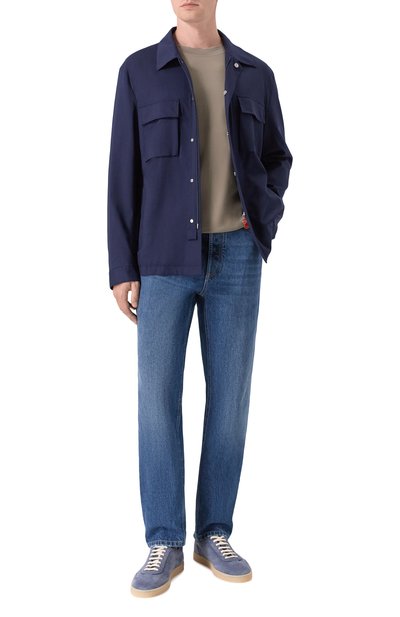 Хлопковая футболка BRUNELLO CUCINELLI хаки цвета по цене 51950 руб., арт. M0B138440, фото 2 Хлопковая футболка BRUNELLO CUCINELLI, арт. M0B138440, фото 2