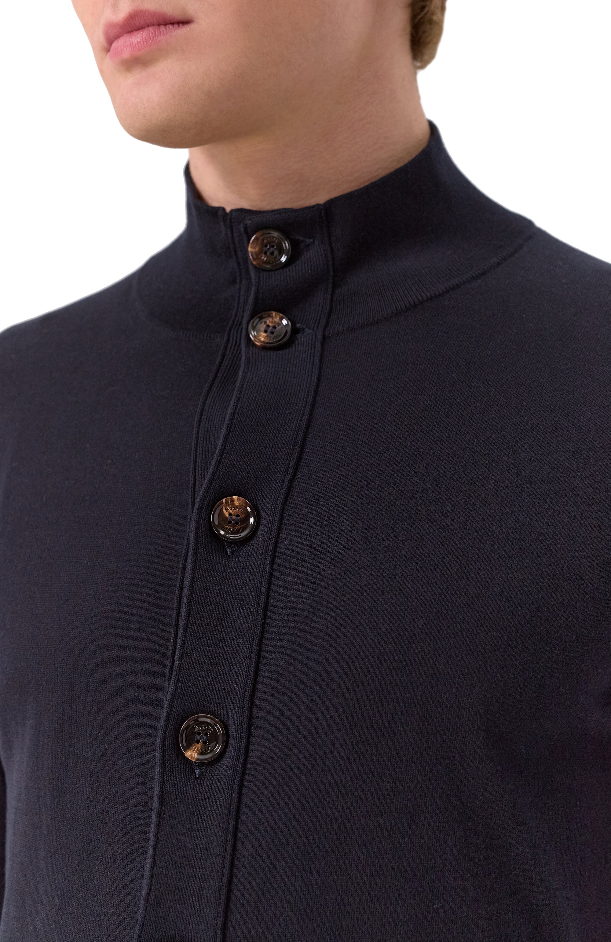 Хлопковый кардиган MOORER темно-синего цвета по цене 166000 руб., арт. STERLING, фото 5 Хлопковый кардиган MOORER, арт. STERLING, фото 5