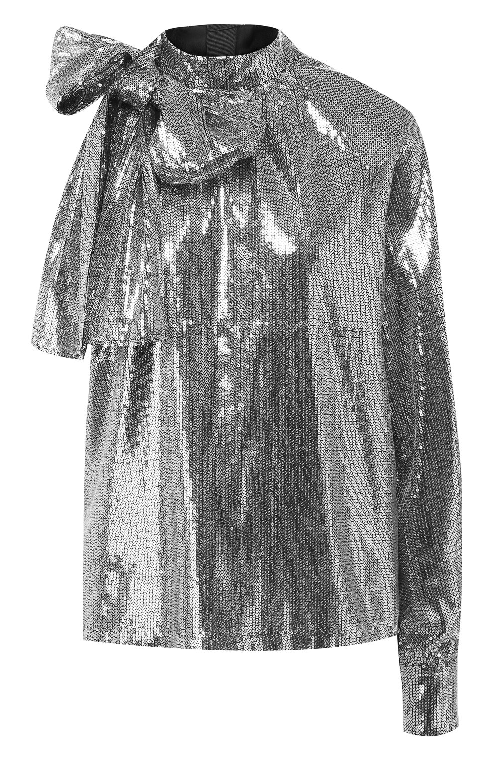 Блузка с пайетками MSGM серебряного цвета по цене 72000 руб., арт. 2643MDM20 195138, фото 1 Блузка с пайетками MSGM, арт. 2643MDM20 195138, фото 1