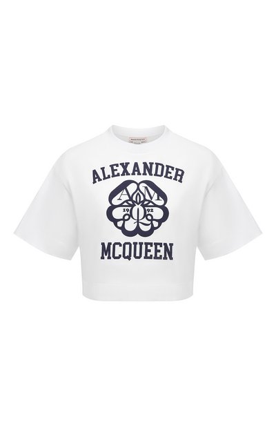 Женская хлопковая футболка ALEXANDER MCQUEEN, арт. 687636/QZAEZ
