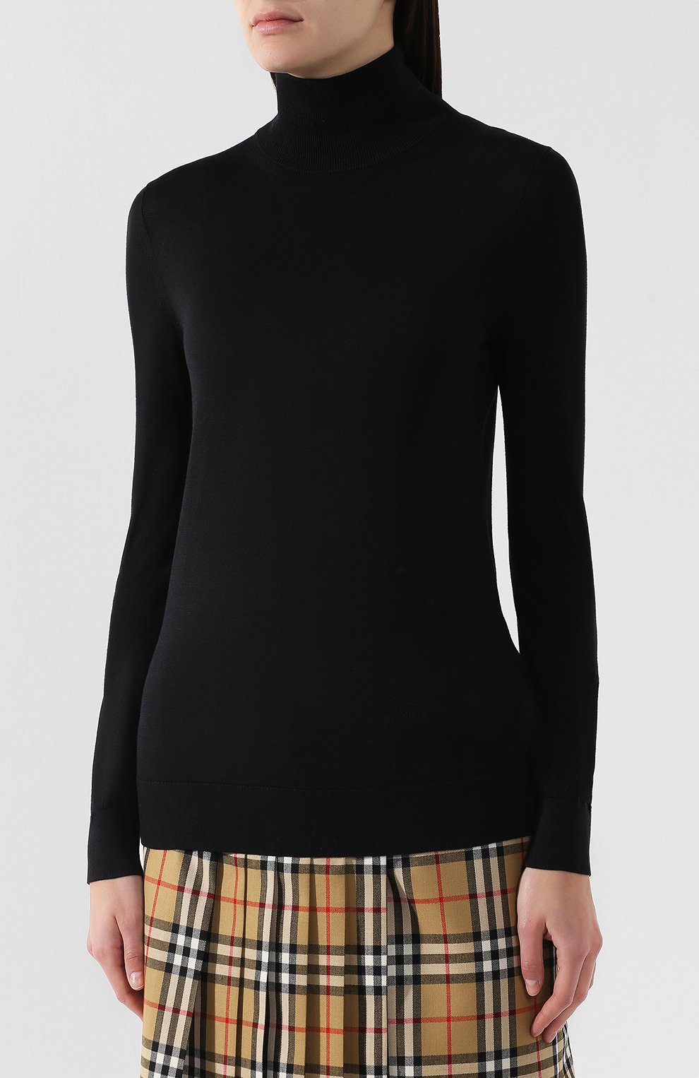 Водолазка из смеси шелка и кашемира BURBERRY, арт. 8003635, фото 3