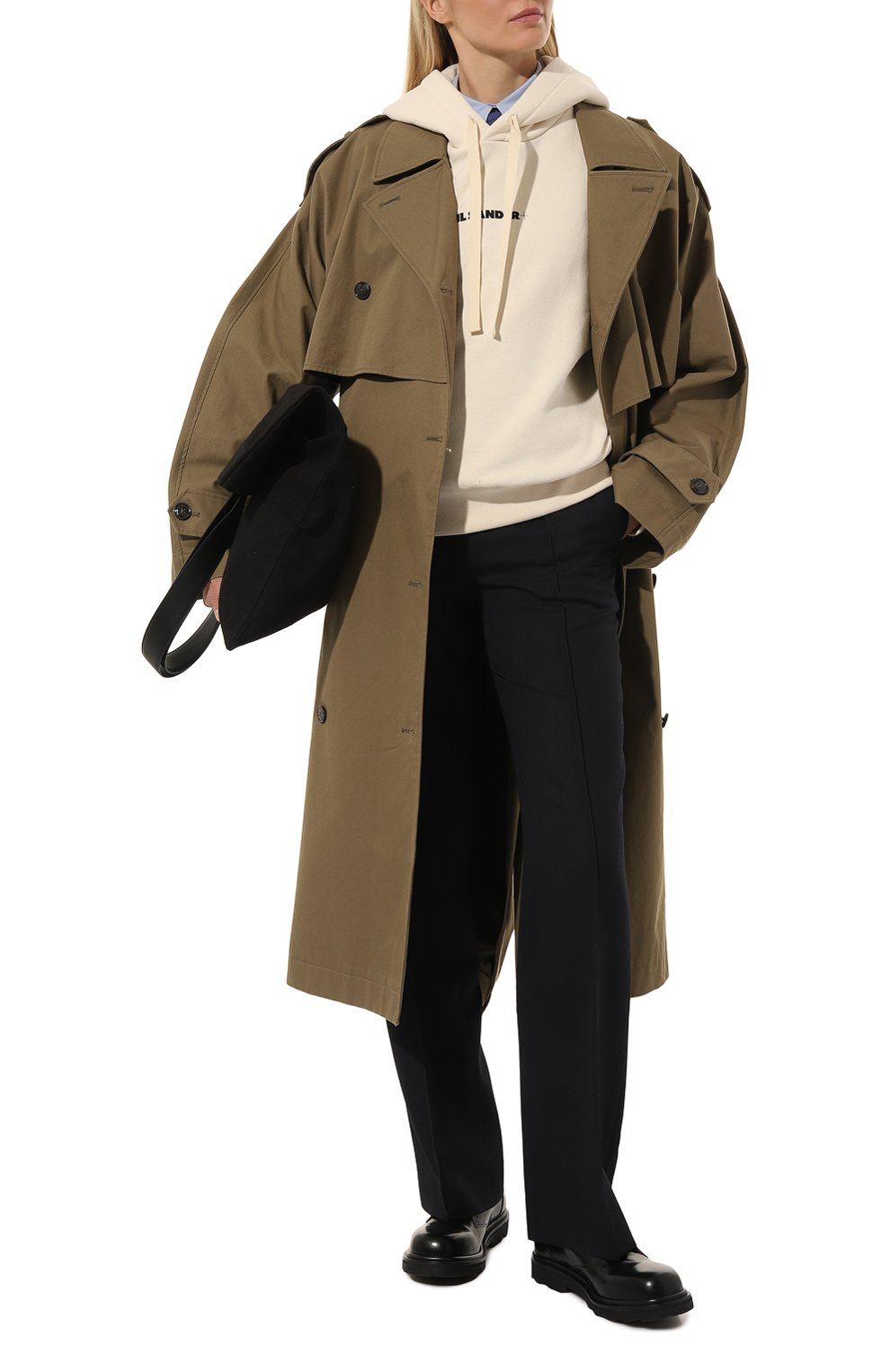 Хлопковое худи JIL SANDER бежевого цвета по цене 63200 руб., арт. J40GU0002/J20010, фото 2 Хлопковое худи JIL SANDER, арт. J40GU0002/J20010, фото 2