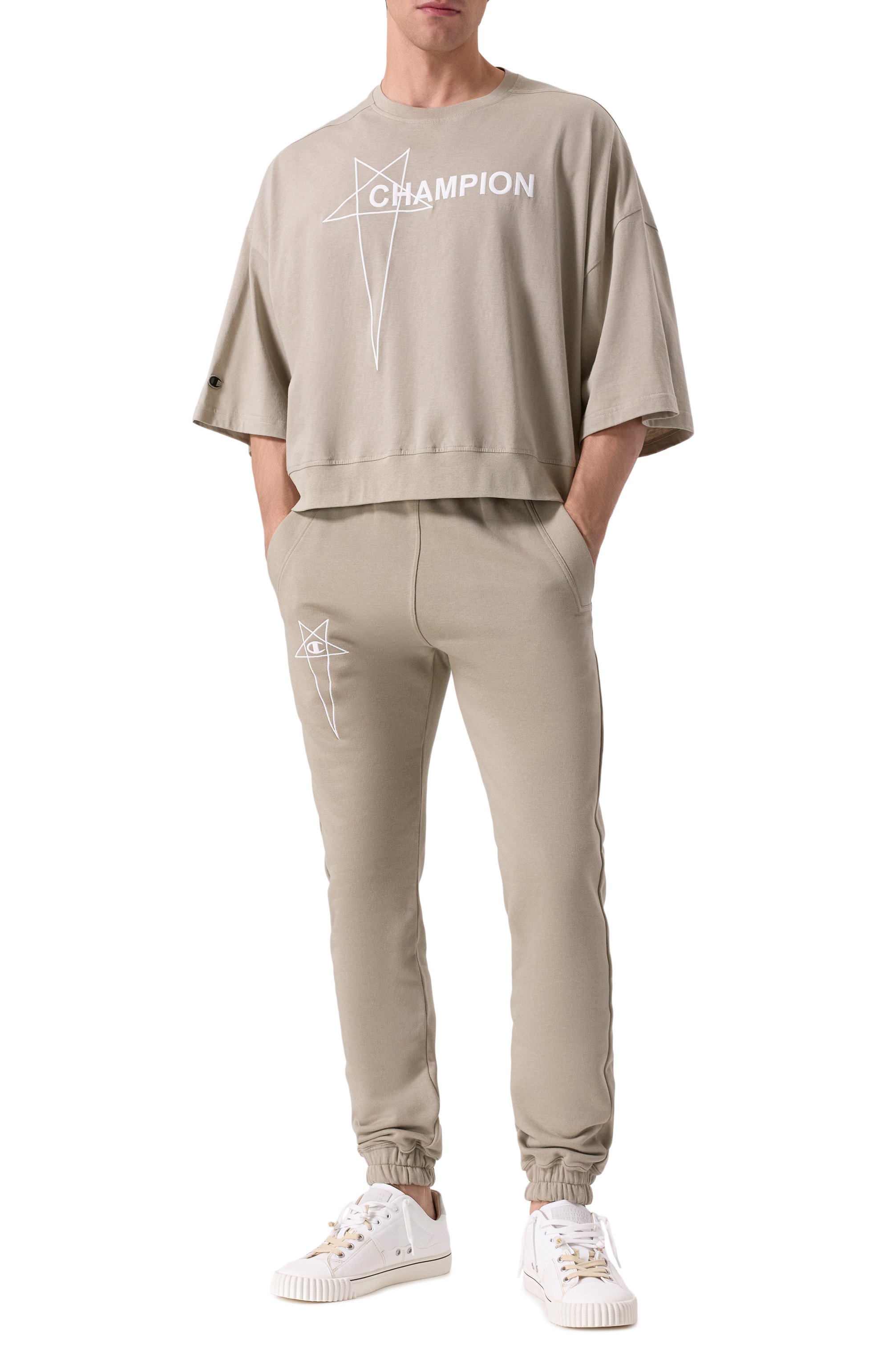 Хлопковая футболка rick owens x champion RICK OWENS, арт. CM01E1677/CHJG, фото 2