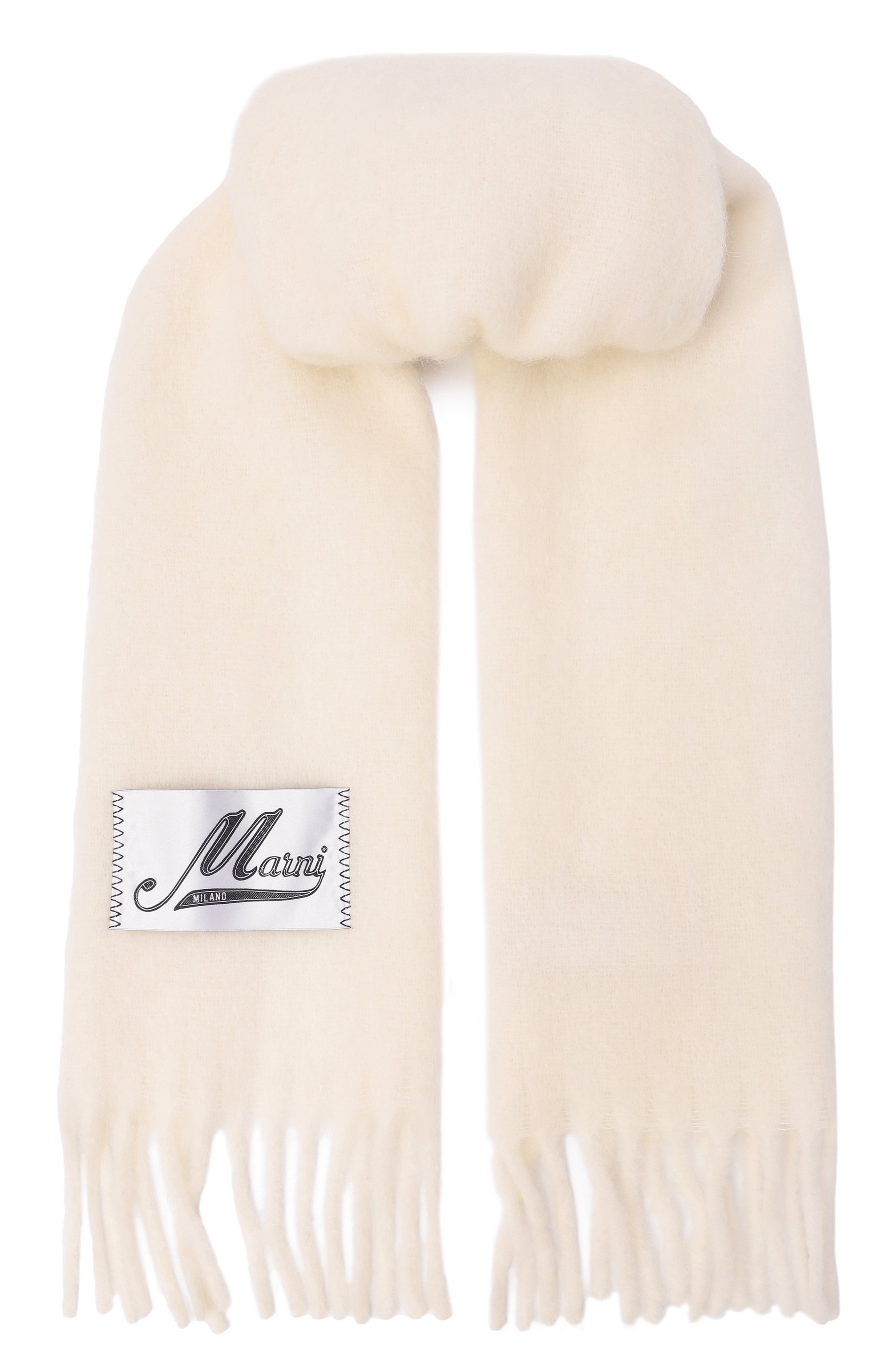 Шерстяной шарф MARNI белого цвета по цене 42450 руб., арт. SCMC0059Y0/UTW918, фото 1 Шерстяной шарф MARNI, арт. SCMC0059Y0/UTW918, фото 1