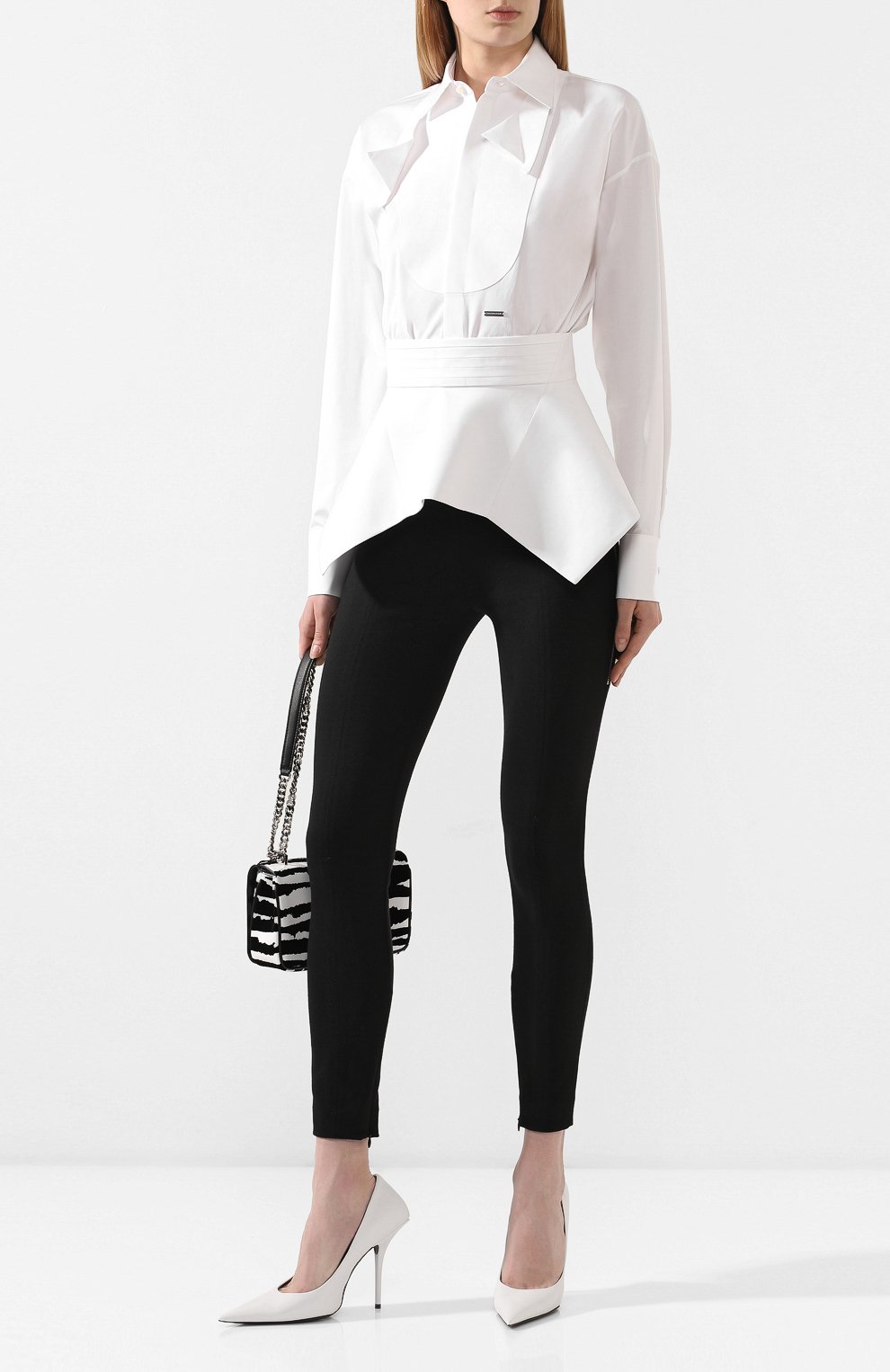 Хлопковая рубашка DSQUARED2 белого цвета по цене 72100 руб., арт. S75NC0926/S35244, фото 2 Хлопковая рубашка DSQUARED2, арт. S75NC0926/S35244, фото 2