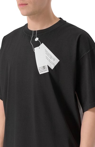Хлопковая футболка MM6 черно-белого цвета по цене 49950 руб., арт. SH2GC0029/M20048, фото 5 Хлопковая футболка MM6, арт. SH2GC0029/M20048, фото 5