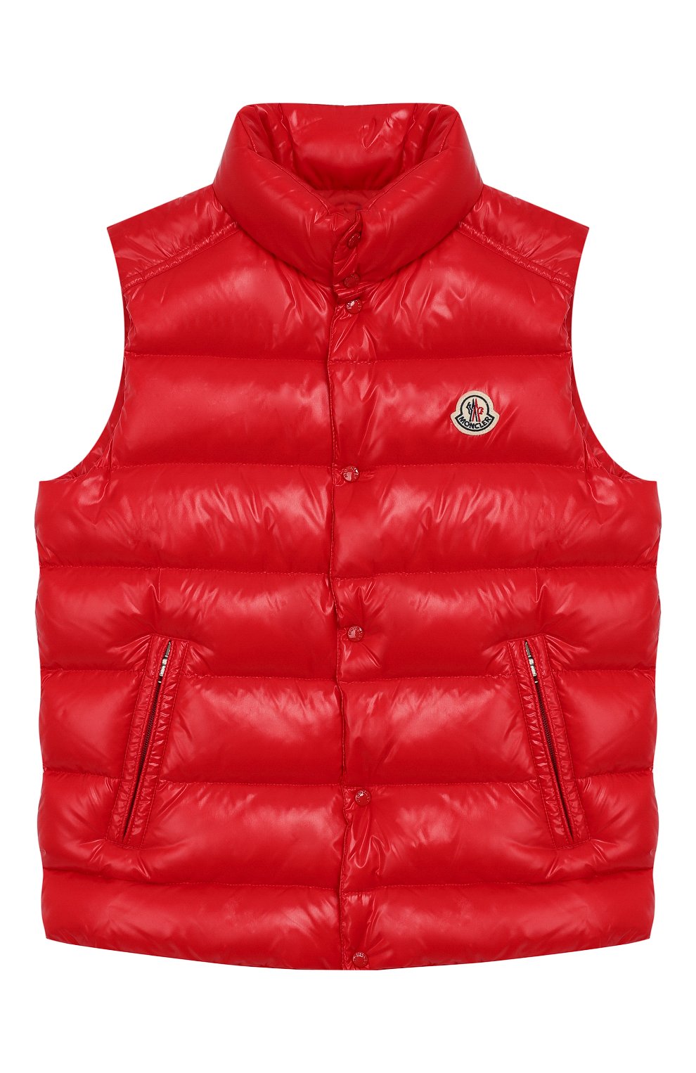 Пуховый жилет MONCLER ENFANT красного цвета по цене 41600 руб., арт. E2-954-43328-05-68950/8-10A, фото 1 Пуховый жилет MONCLER ENFANT, арт. E2-954-43328-05-68950/8-10A, фото 1