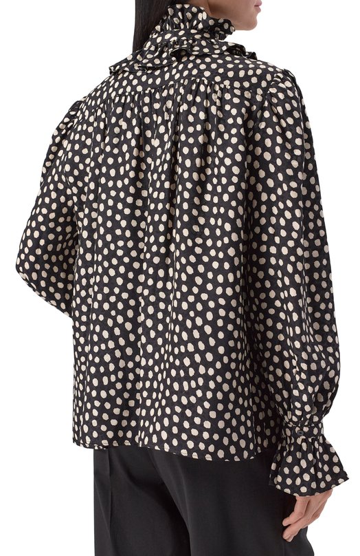 Шелковая блузка Chloé CH26SHT70300 Чёрно-белый  CH26SHT70300 Фото 4