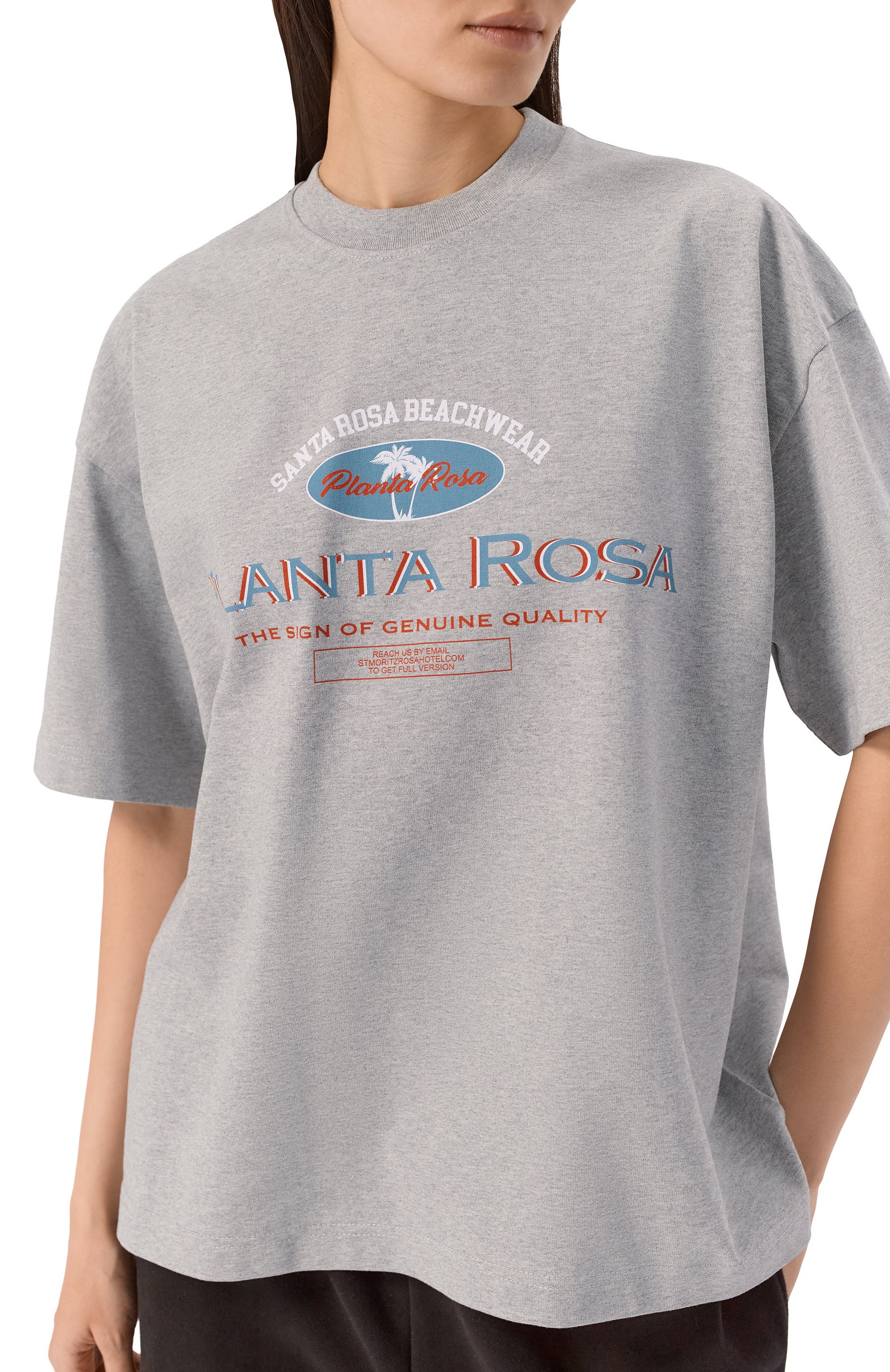 Хлопковая футболка PLANTA ROSA, арт. PR/T02/MINIPALM-WHITE/300, фото 8