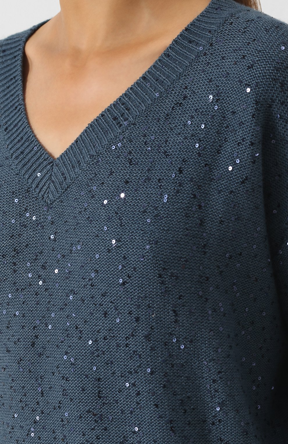 Пуловер из смеси кашемира и шелка с v-образным вырезом BRUNELLO CUCINELLI, арт. M73541012, фото 5