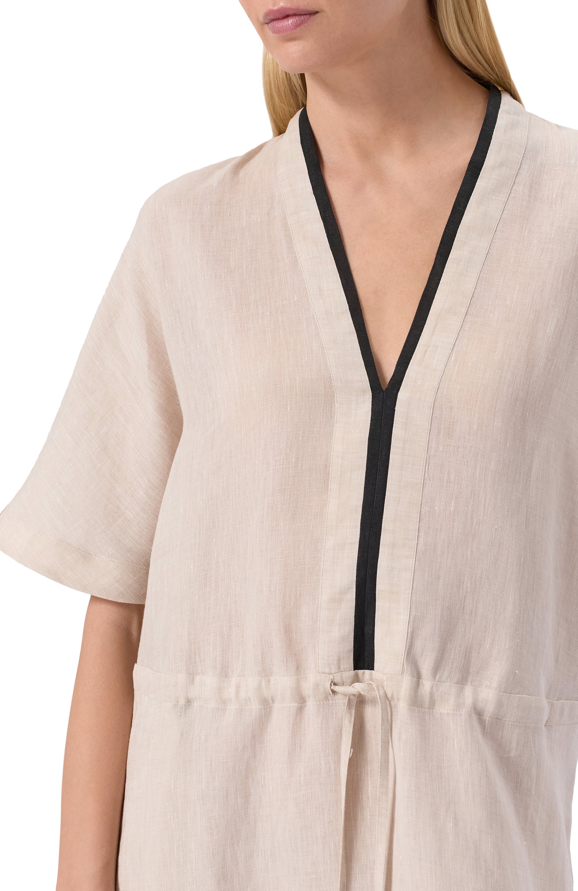 Льняное платье KITON бежевого цвета по цене 232000 руб., арт. D59325H0638811, фото 5 Льняное платье KITON, арт. D59325H0638811, фото 5