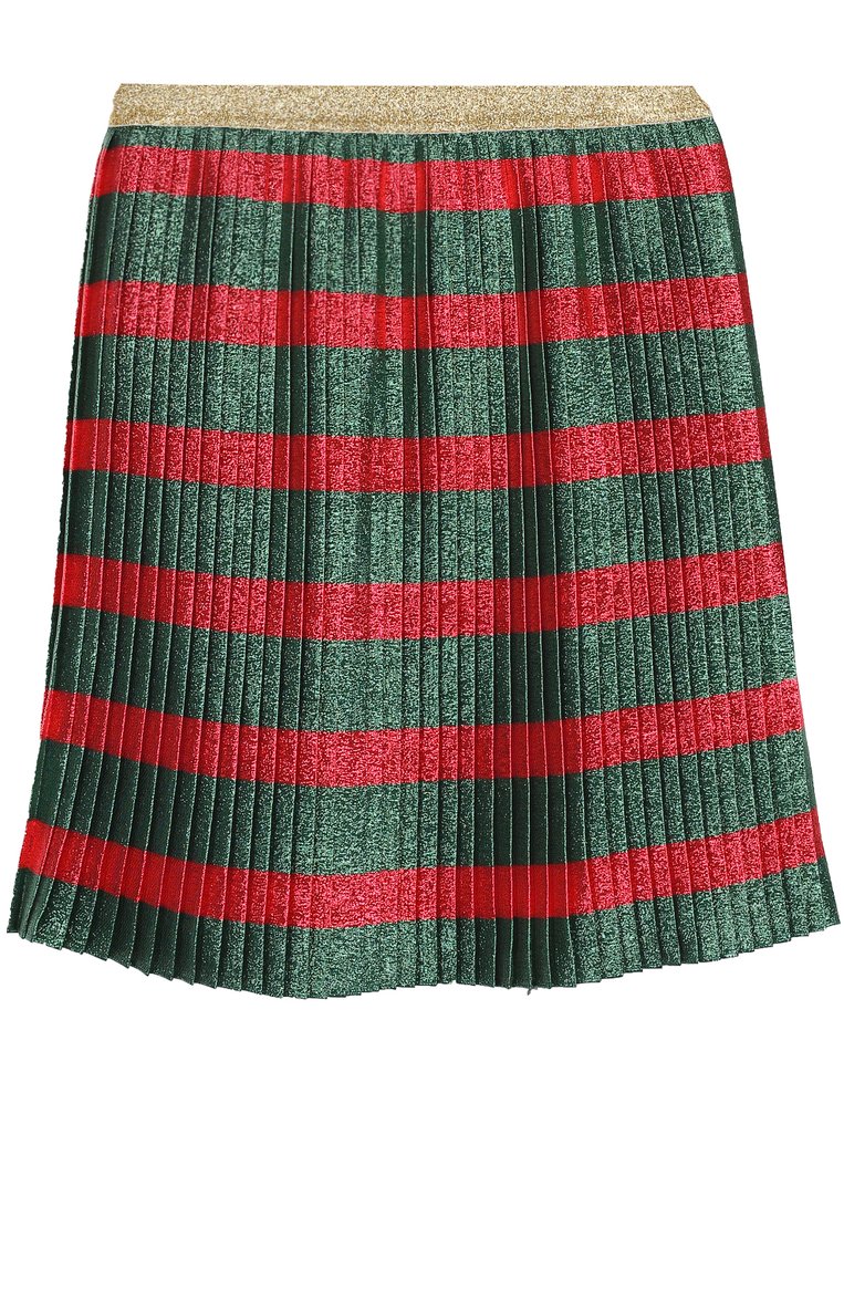 Плиссированная юбка с принтом и металлизированной отделкой GUCCI, арт. 465932/ZB363, фото 1
