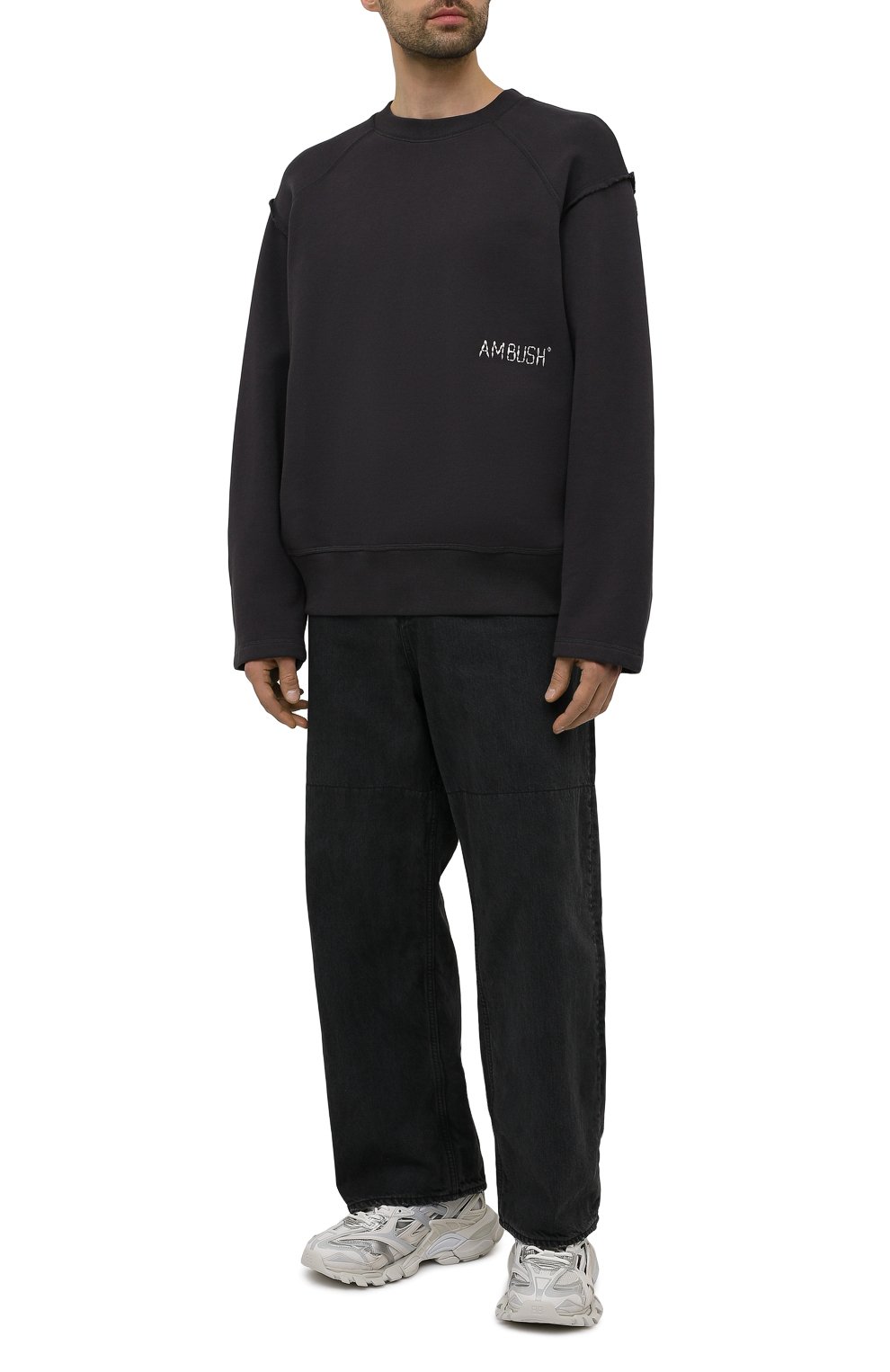 Хлопковый свитшот AMBUSH темно-серого цвета по цене 36450 руб., арт. BMBA006S21FLE001, фото 2 Хлопковый свитшот AMBUSH, арт. BMBA006S21FLE001, фото 2