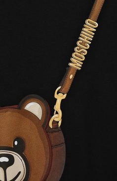 Детское хлопковое платье MOSCHINO черного цвета, арт. HDV0C0/LDA16 | Фото 3 (Материал внешний: Хлопок; Рукава: Длинные; Девочки Кросс-КТ: Платье-одежда; Случай: Повседневный; Материал сплава: Проставлено; Драгоценные камни: Проставлено; Ростовка одежда: 10 - 11 лет | 140 - 146см, 12 лет | 152 см, 4 года | 104 см, 5 лет | 110 см, 6 лет | 116 см, 8 лет | 128 см)